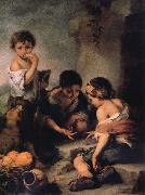 Bartolome Esteban Murillo Young Boys Playing Dice oil painting on canvas